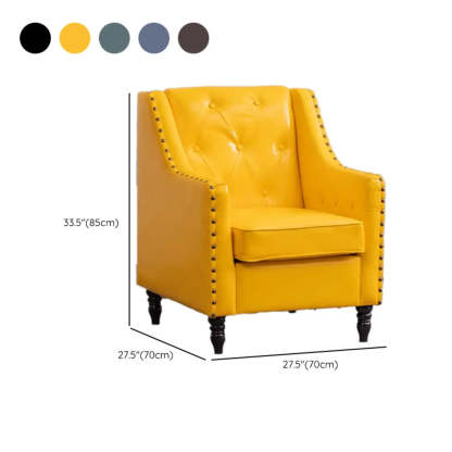 Blackish Green Oiled Leather Flared-Arm Lounge Chair