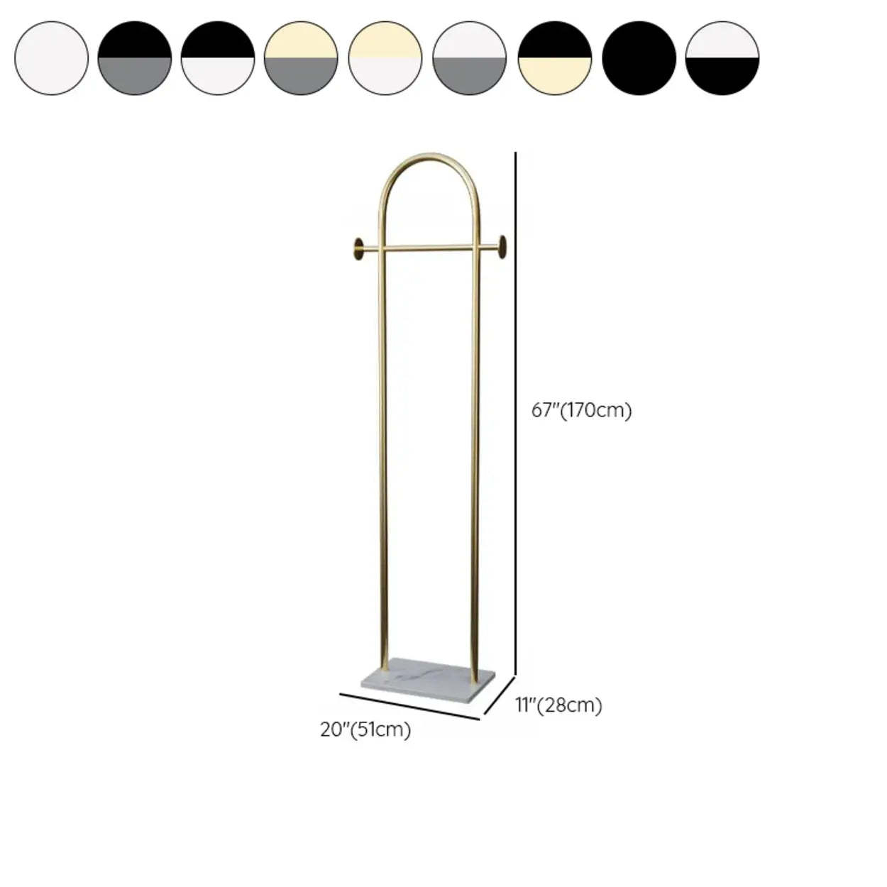 Gold Arch Metal Freestanding Entry Coat Rack