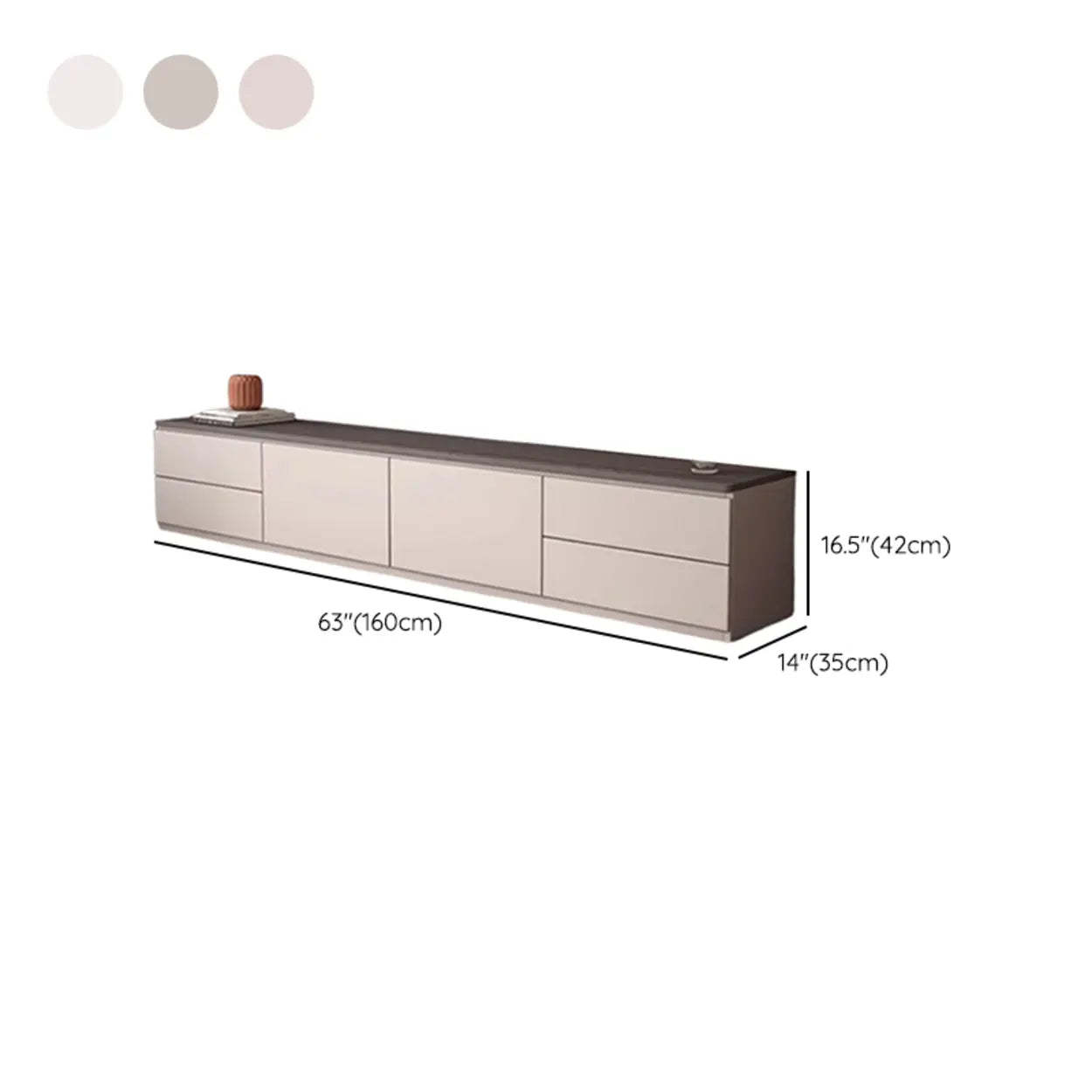 Gray Oak Wood Rectangular TV Stand with Storage — Gray Oak