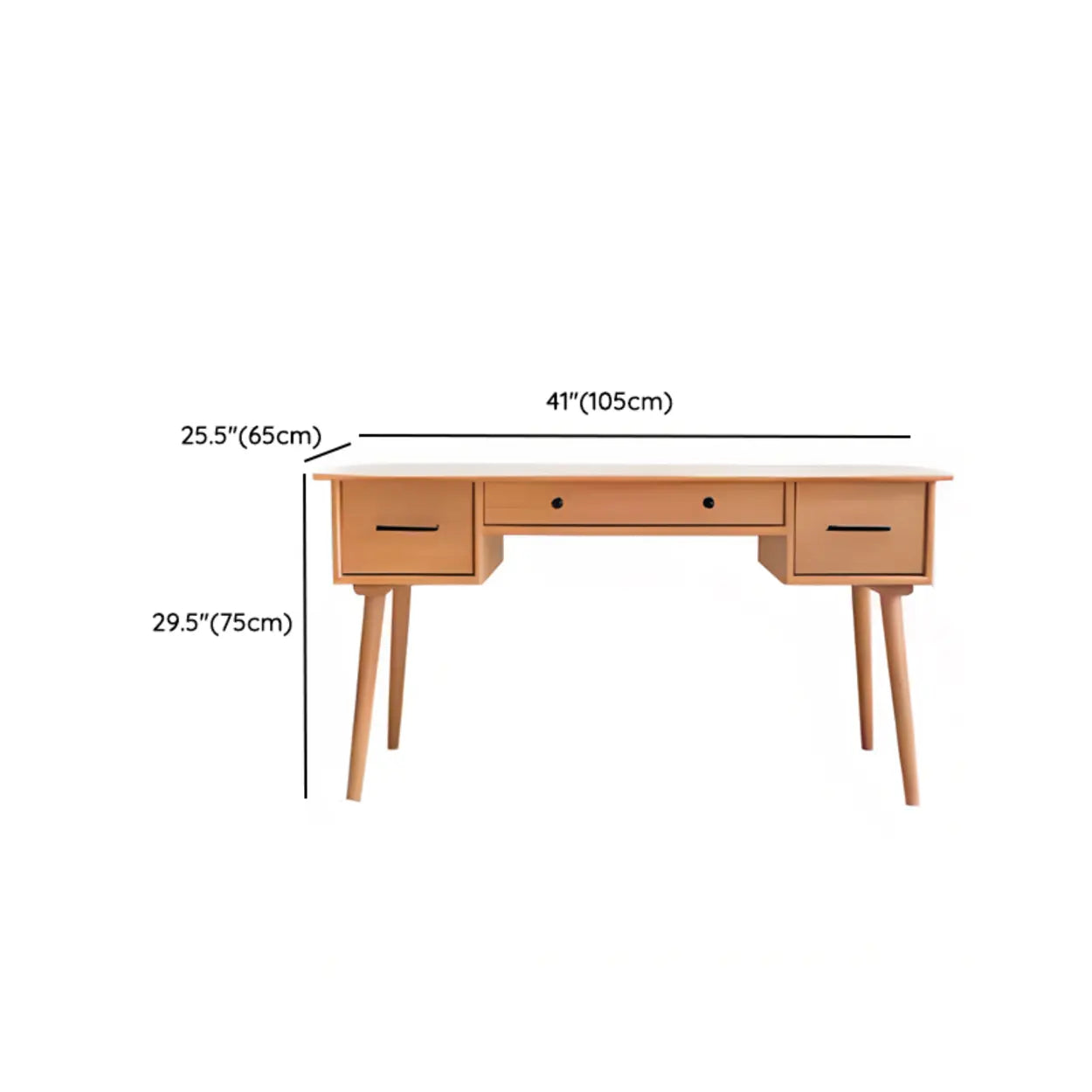 Cherry Wood Drawer Butcher Block Writing Desk