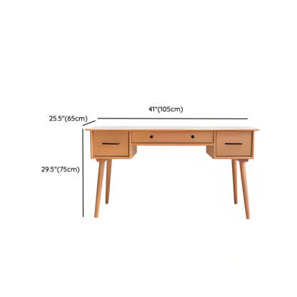Cherry Wood Drawer Butcher Block Writing Desk