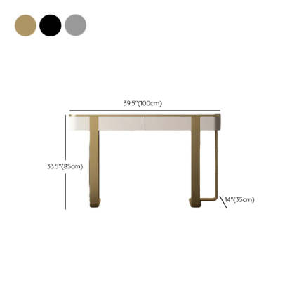 Black Metal Rectangular Console Table with Drawers — Black