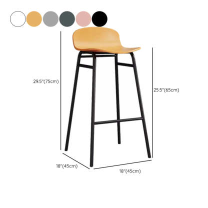 Minimalist Metal Bucket Armless Tall Bistro Bar Stool — Blackish Green / Black