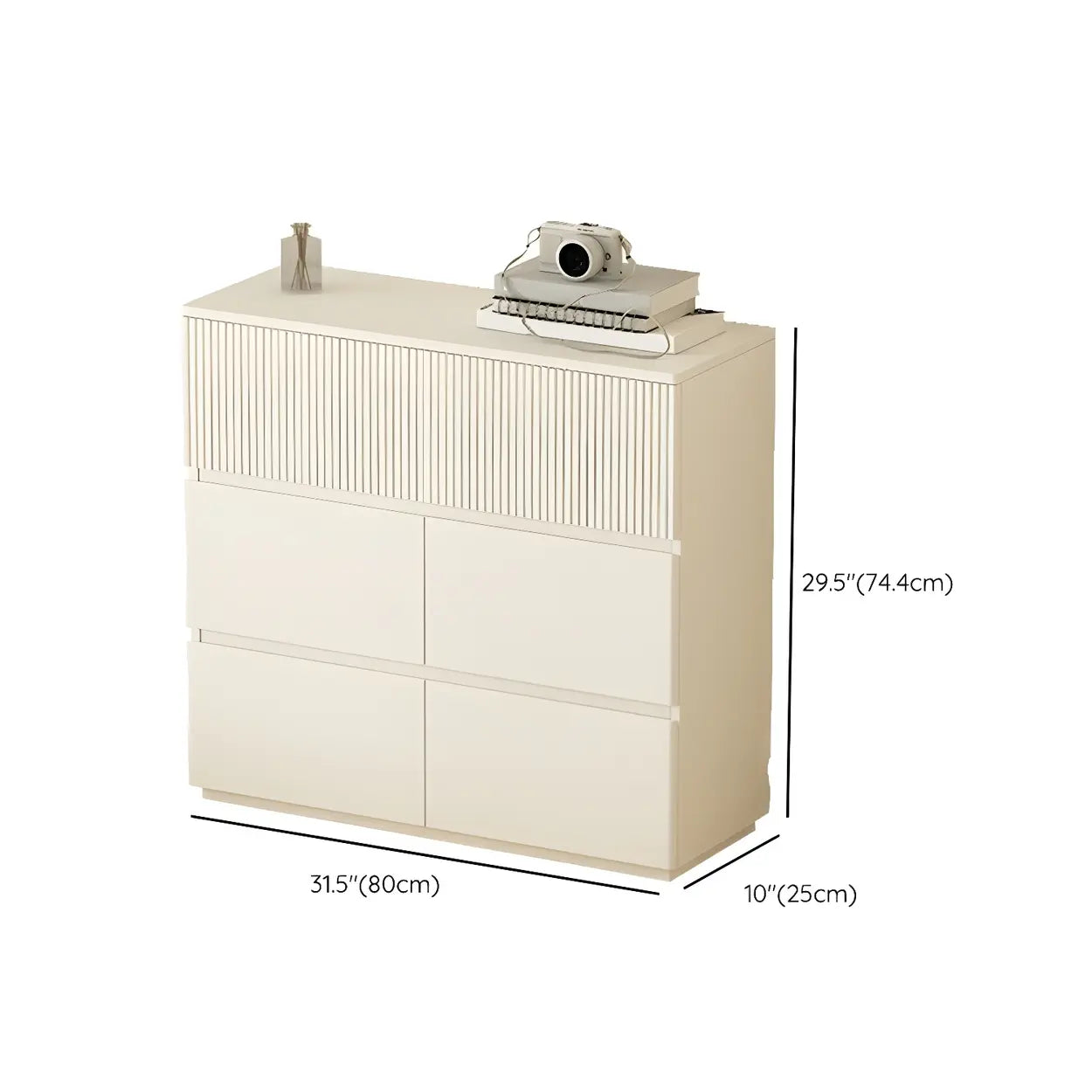 White Wood Horizontal Dresser