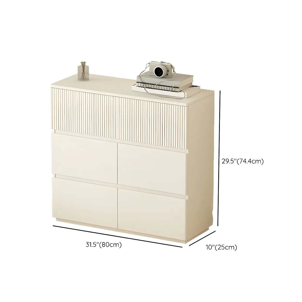 White Wood Horizontal Dresser