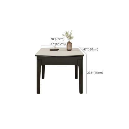 Modern Round Wood and White Stone Extendable Dining Table