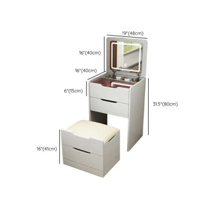 Small White Wood Vanity with Mirror