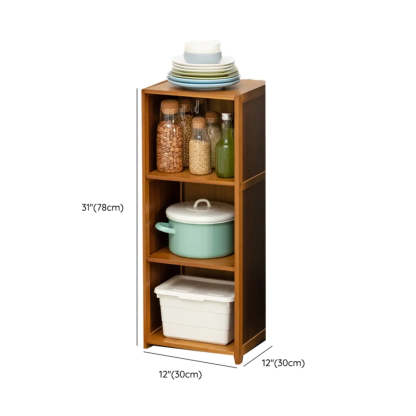 Brown Wood Narrow Display Cabinet