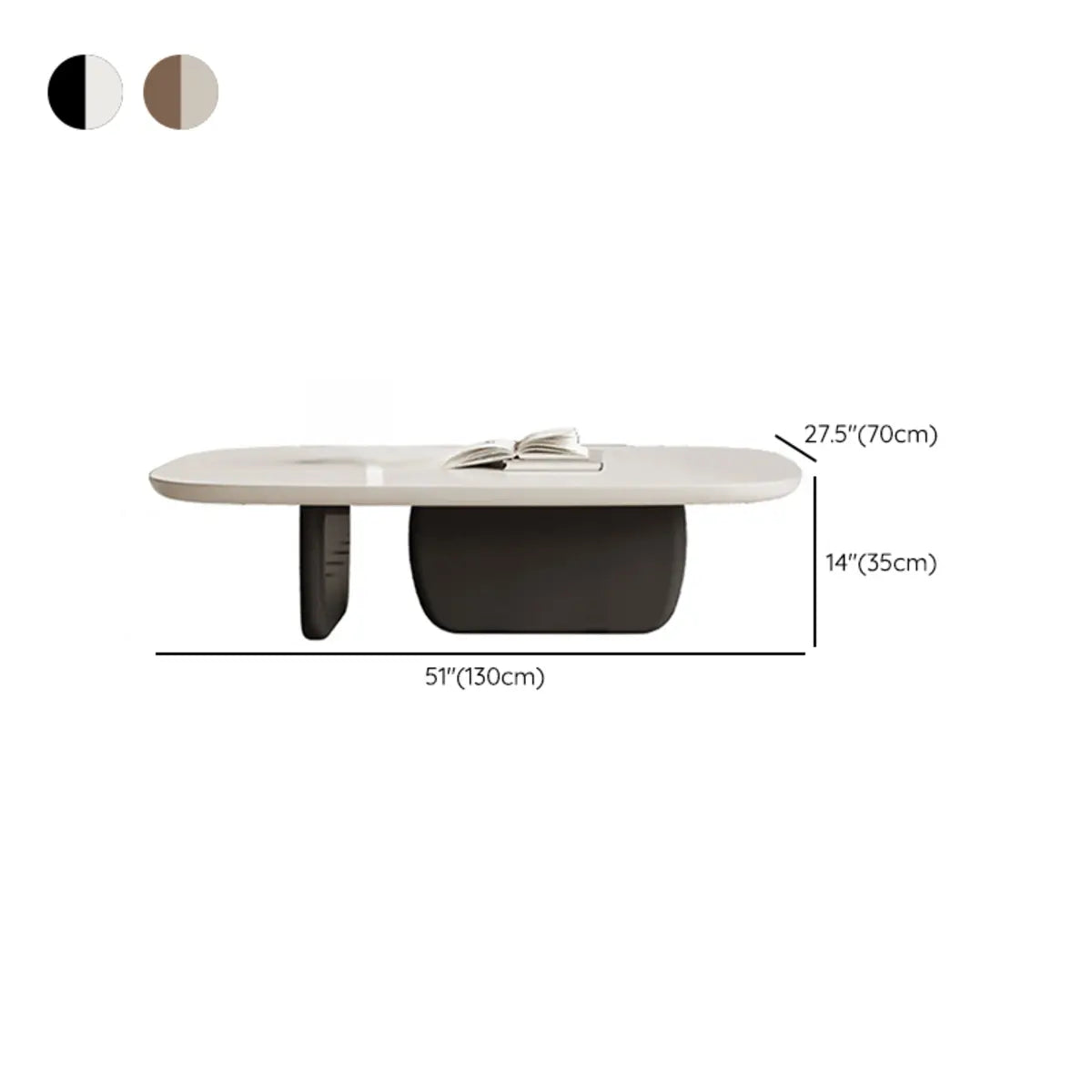 Beige Wood Block-Base Nesting Coffee Table