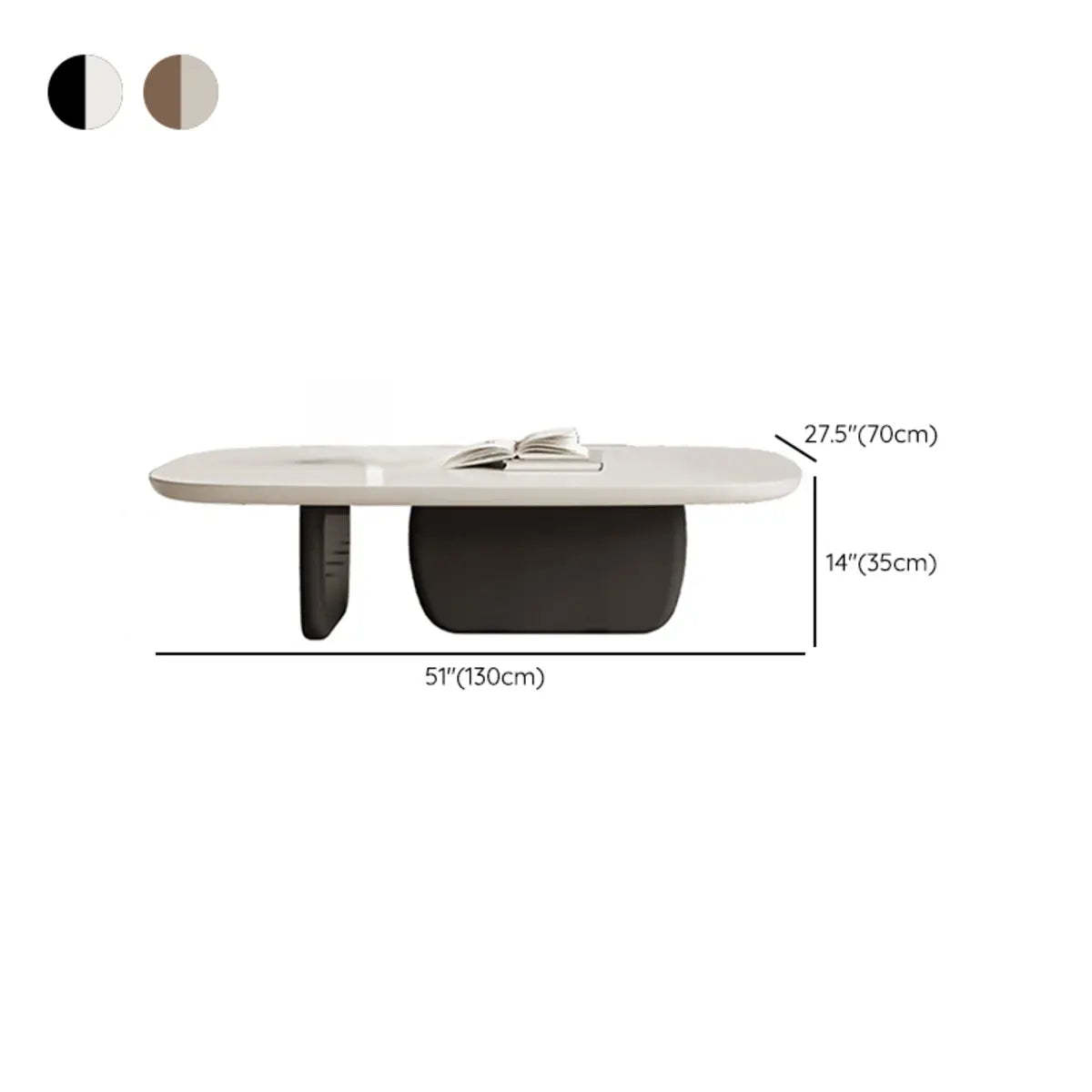 Beige Wood Block-Base Nesting Coffee Table