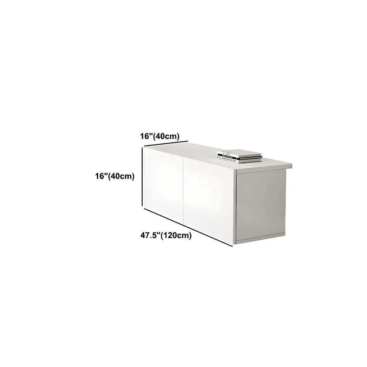White Wood Rectangular Cabinet TV Stand