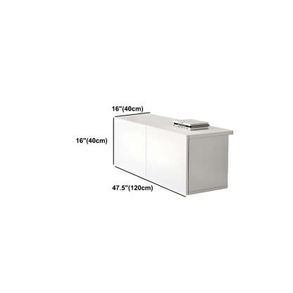 White Wood Rectangular Cabinet TV Stand