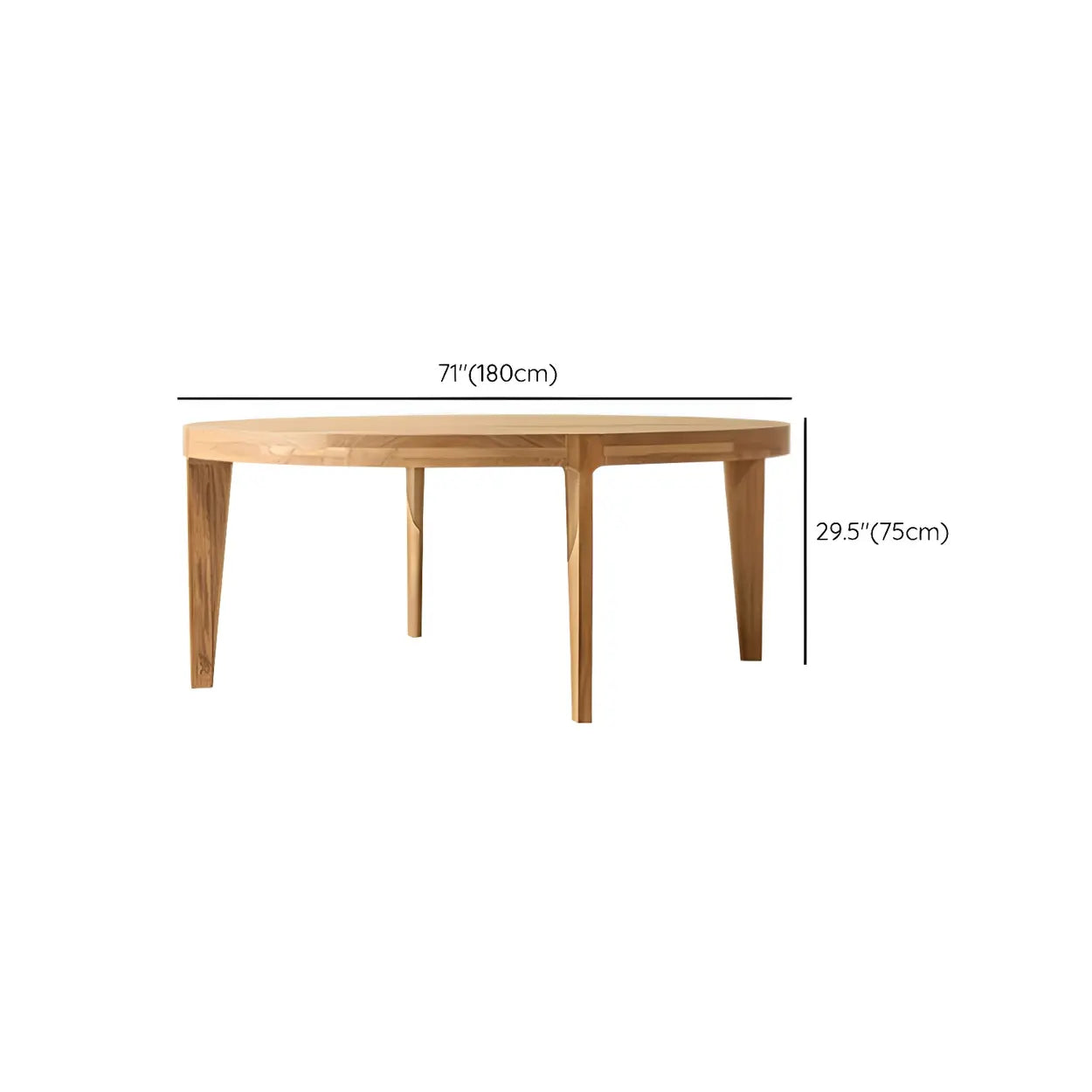 Natural Teak Wood Round Outdoor Coffee Table