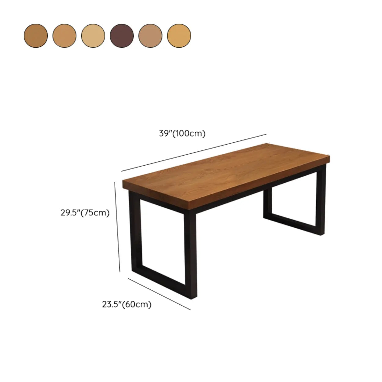 Pine Butcher Block Sled Double Writing Desk — Yellow-Brown / Table Only