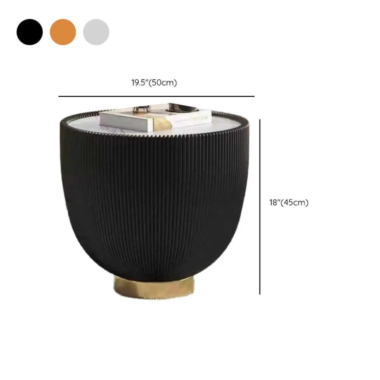 Modern Ribbed Round Coffee Table Set
