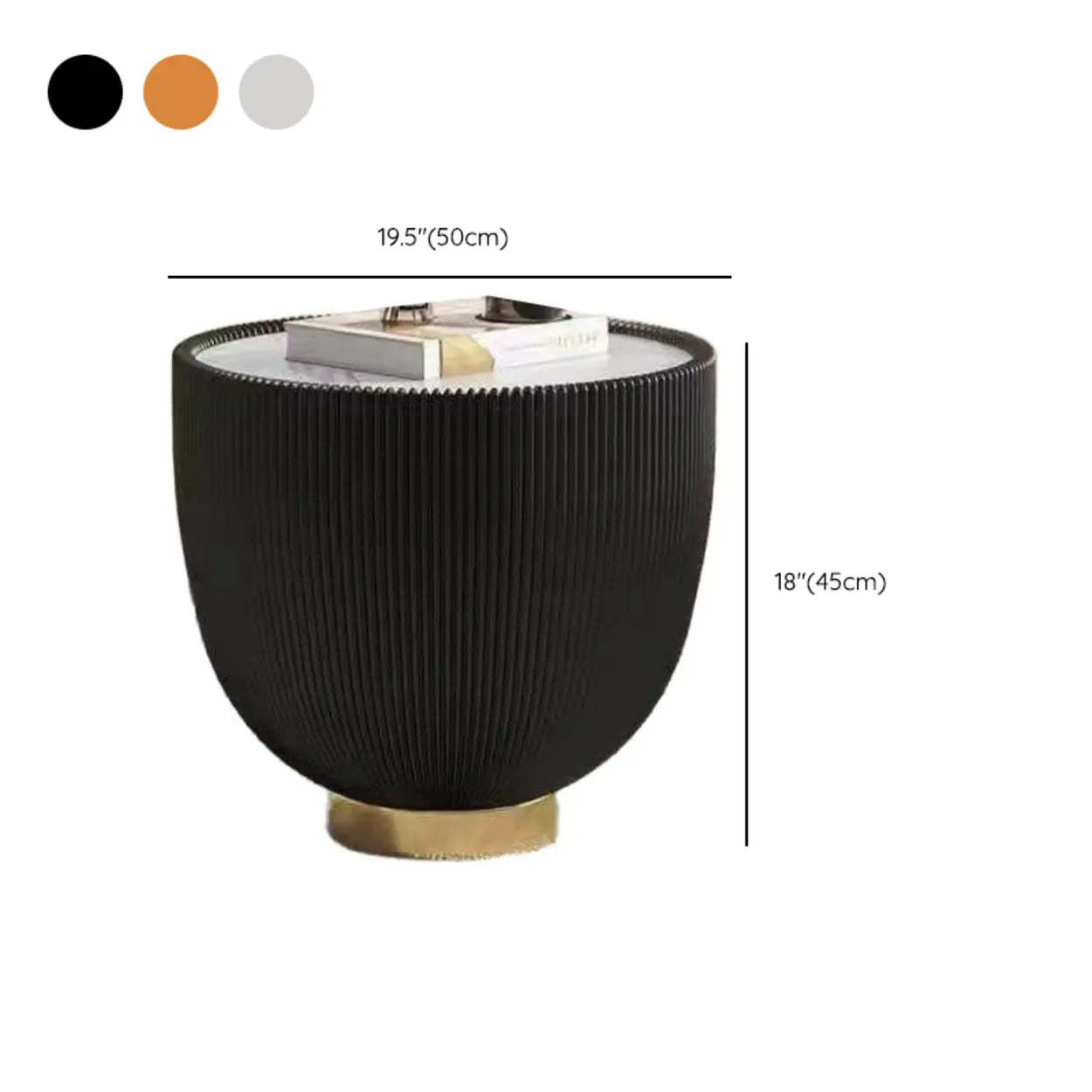 Modern Ribbed Round Coffee Table Set