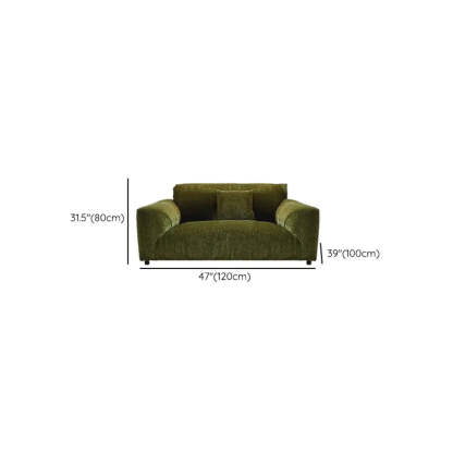 Mid-Century Olive Green Chenille Plush Sofa — Sponge