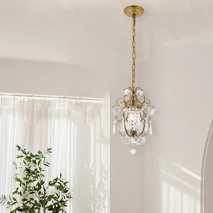 Traditional Luxury Iron Crystal Pendant Light