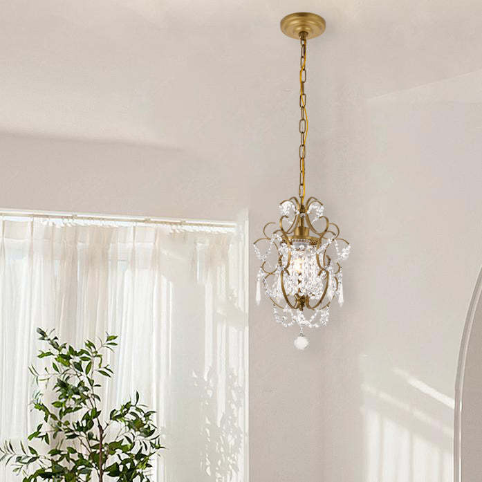 Traditional Luxury Iron Crystal Pendant Light