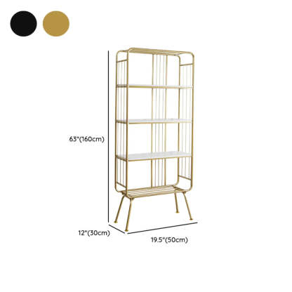 Simple Vertical Metal 4-Shelf Bookshelf