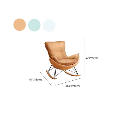 White Orange Scratch-Resistant Rocking Chair