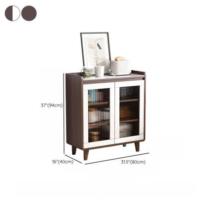 Nut-Brown Wood Rectangular Kitchen China Cabinet