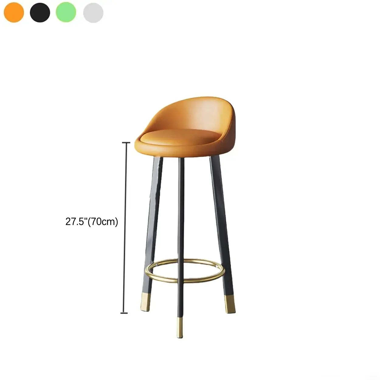 Round Leather Tripod Steel Bar Stool