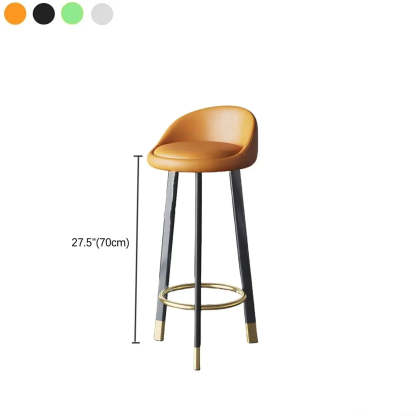 Round Leather Tripod Steel Bar Stool