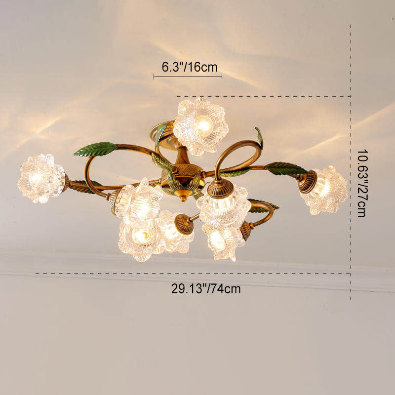 Modern Idyllic Iron Flower Branch Mount Light — 8 / B / 220V-240V For UK/AU