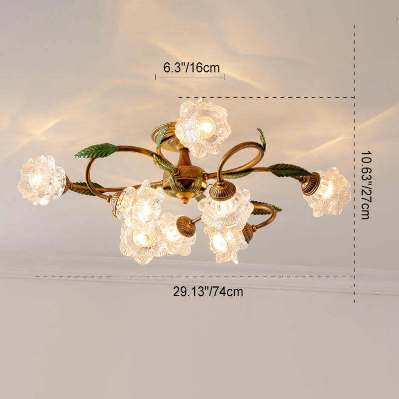 Modern Idyllic Iron Flower Branch Mount Light — 8 / B / 220V-240V For UK/AU