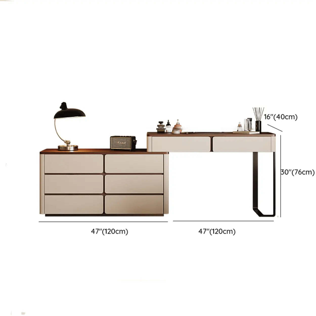 Modern Rectangular Wood Wall Light Mirror Vanity