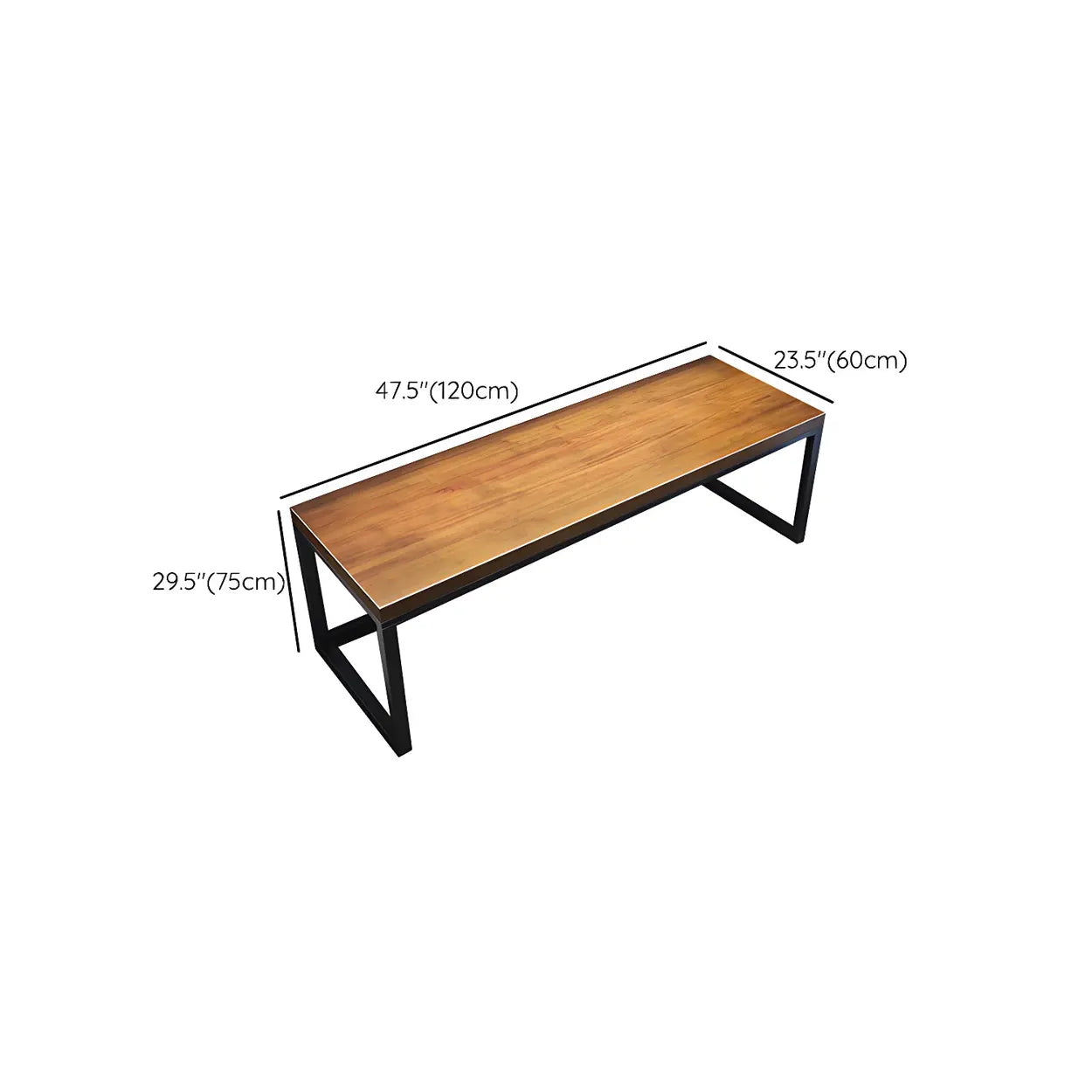 Industrial Pine Wood Sled Double Gaming Desk