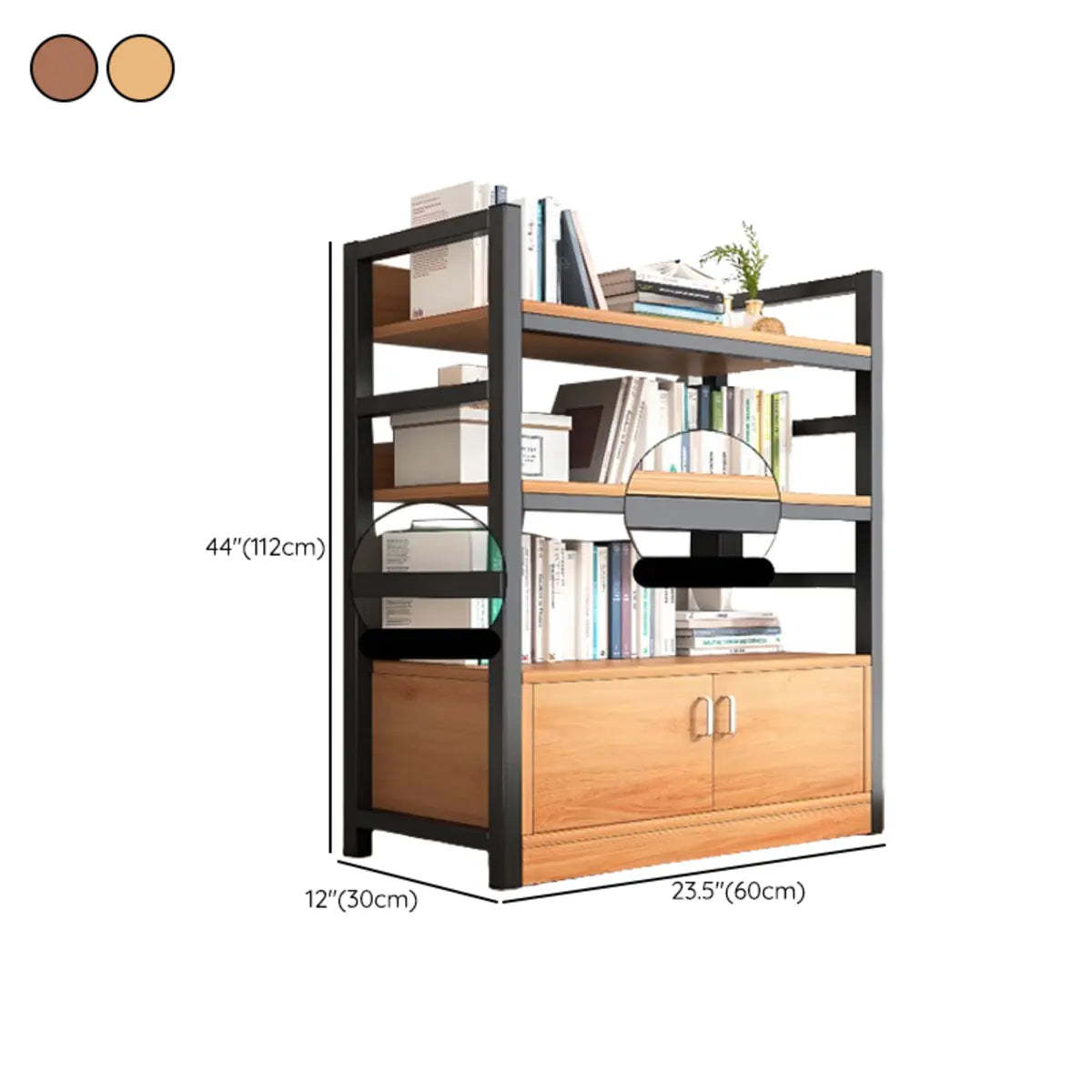 Classic Multi-Shelf Vertical Alloy Display Bookcase