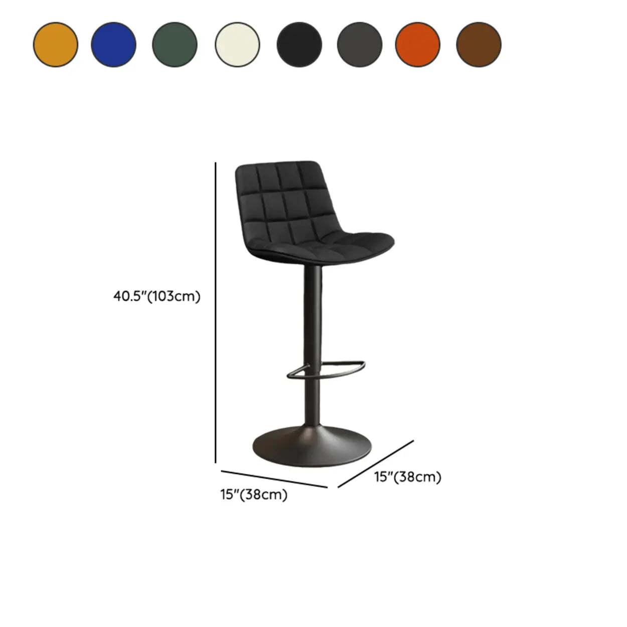Saddle Faux Leather Swivel Bar Stool with Back