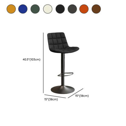 Saddle Faux Leather Swivel Bar Stool with Back
