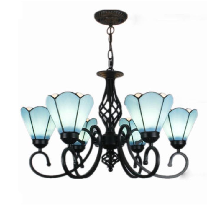 European Tiffany Glass Chandelier
