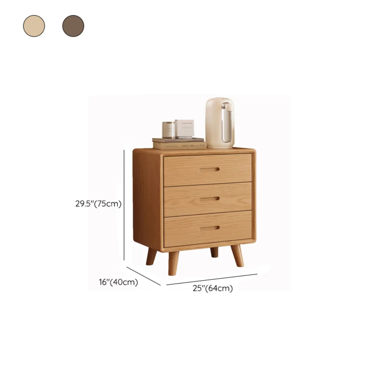 Natural Wood Vertical Drawer Bachelor Chest