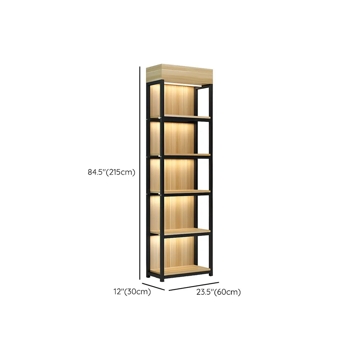 Natural Wood Open Large Display Cabinet
