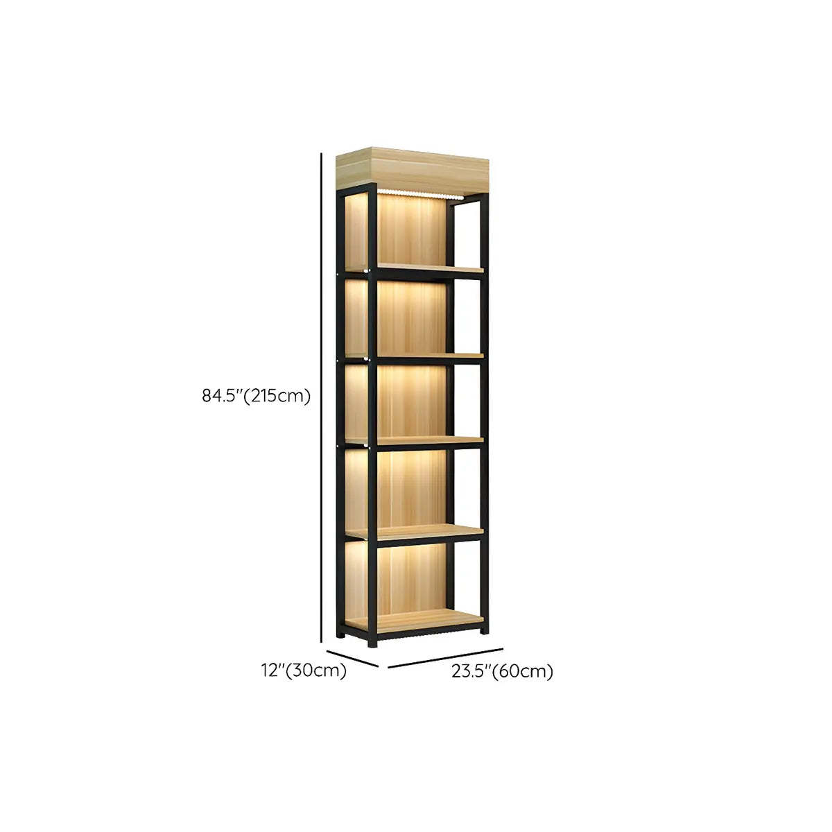 Natural Wood Open Large Display Cabinet