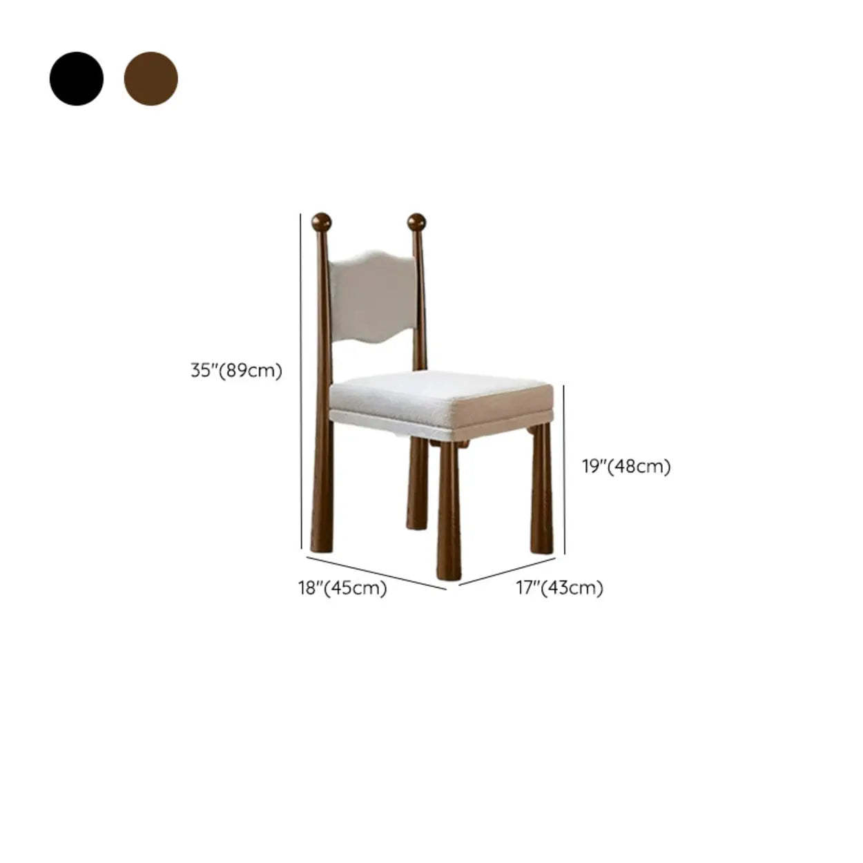 Striped Upholstered Wood Open-Back Dining Side Chair