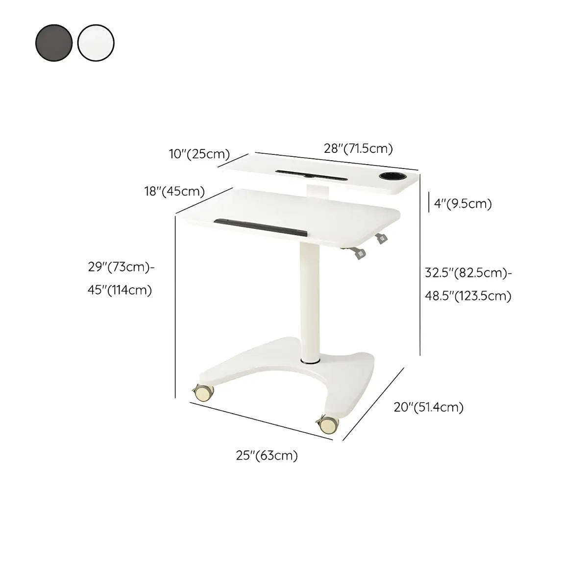 Adjustable Foldable Small White Wood Standing Desk