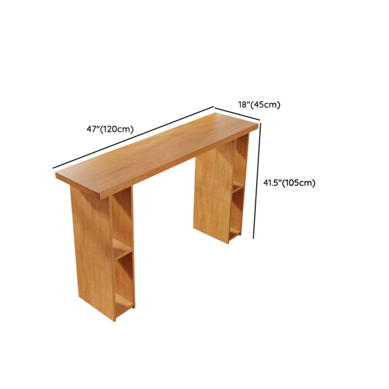 Modern Wood Home Bar Table with Shelves