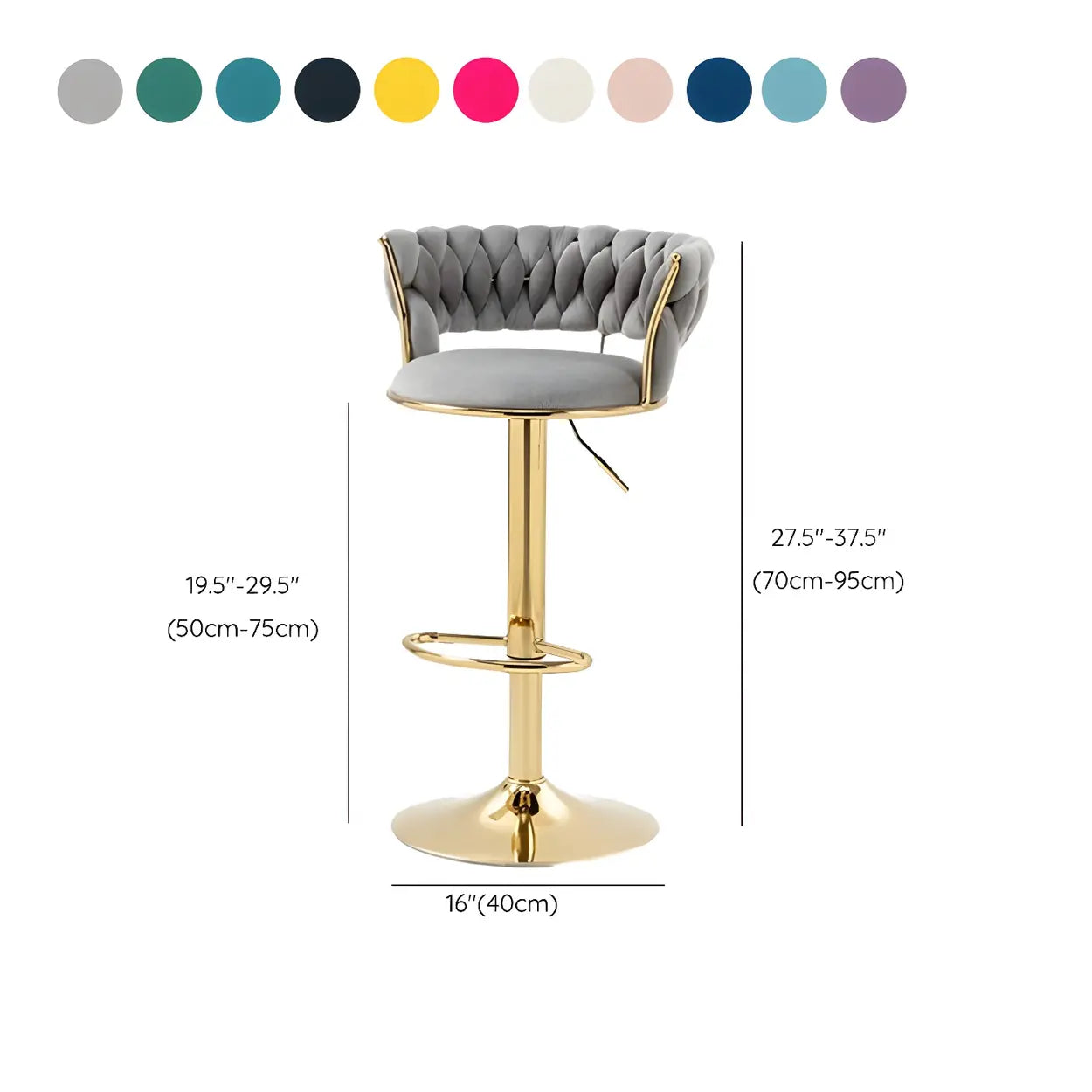 Round Metal Adjustable Swivel Bar Stool
