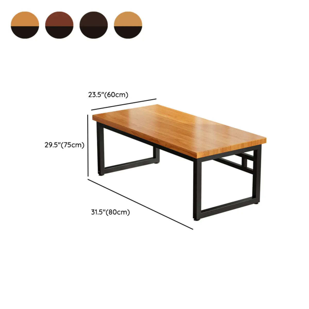 Amber Wood Butcher Block Sled Writing Desk