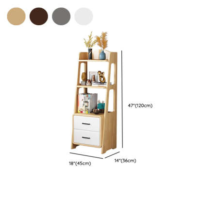 Casual Open Back Natural Wood Ladder Bookcase