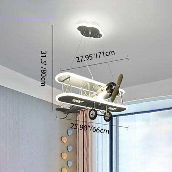 Lighom cartoon aircraft kids acrylic ceiling fans