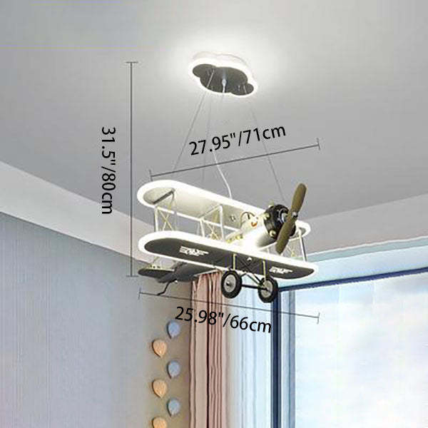 Lighom cartoon aircraft kids acrylic ceiling fans