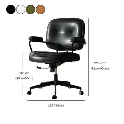 Brown Swivel Leather Office Chair with Casters