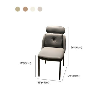 Modern Armless Dining Chair with Adjustable Headrest