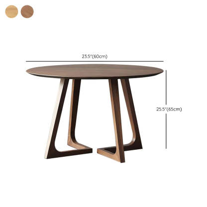Small Round Wood Dining Table — Without Chairs / Walnut